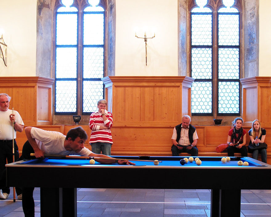 Performer played Billiards from 7 p.m. to 1.30 a.m.